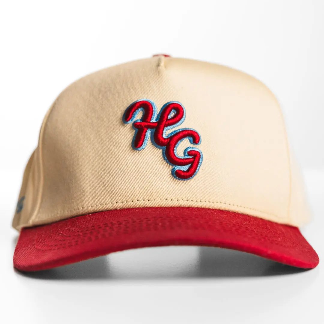 “HG” Icon Cardinal and Bone SnapBack Hat Hazy Golf