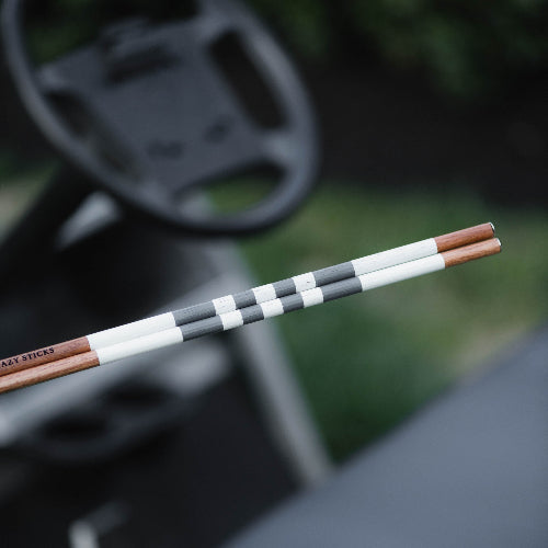Engraved hickory golf alignment stick set