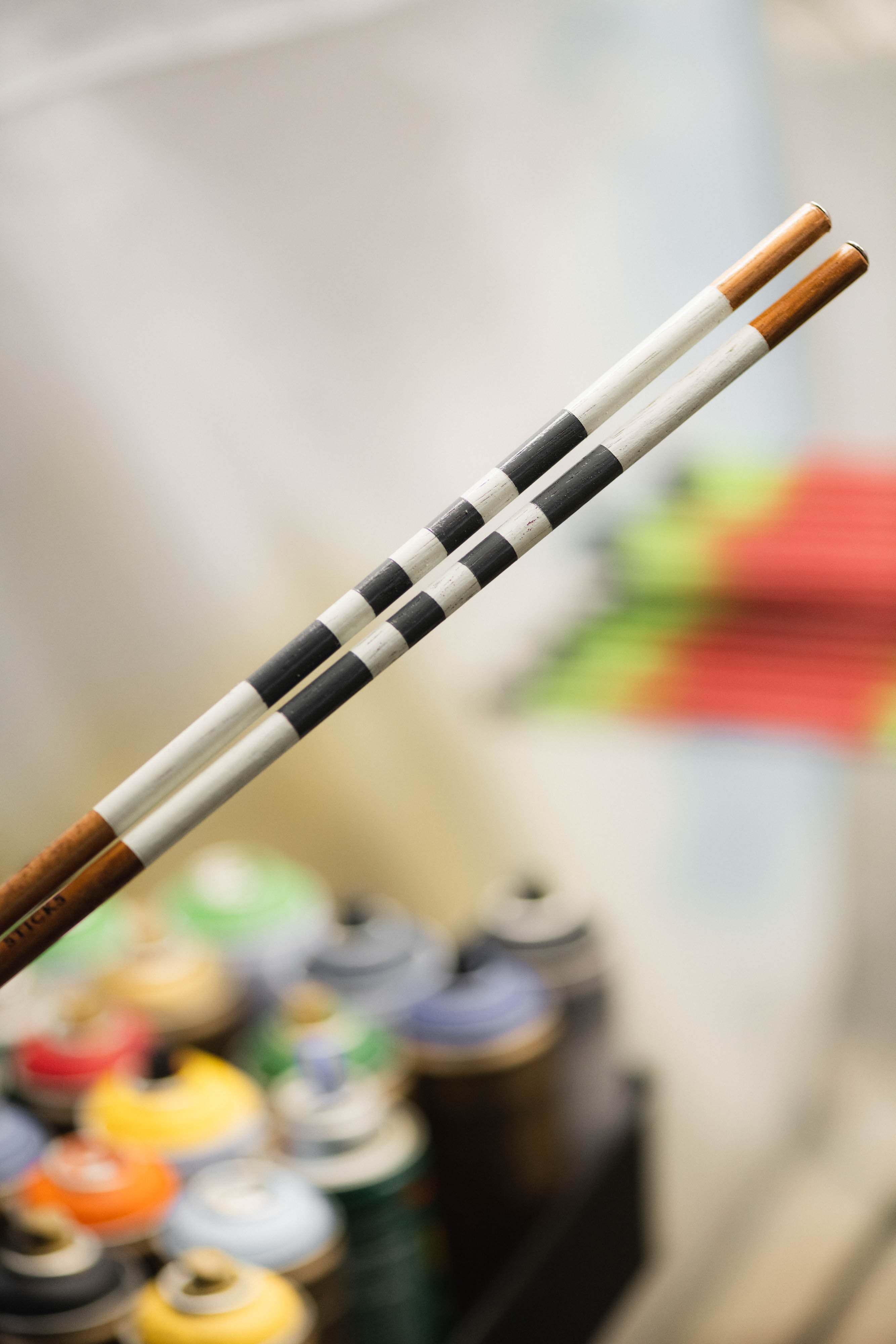 Engraved hickory golf alignment stick set