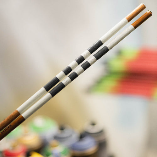 Engraved hickory golf alignment stick set