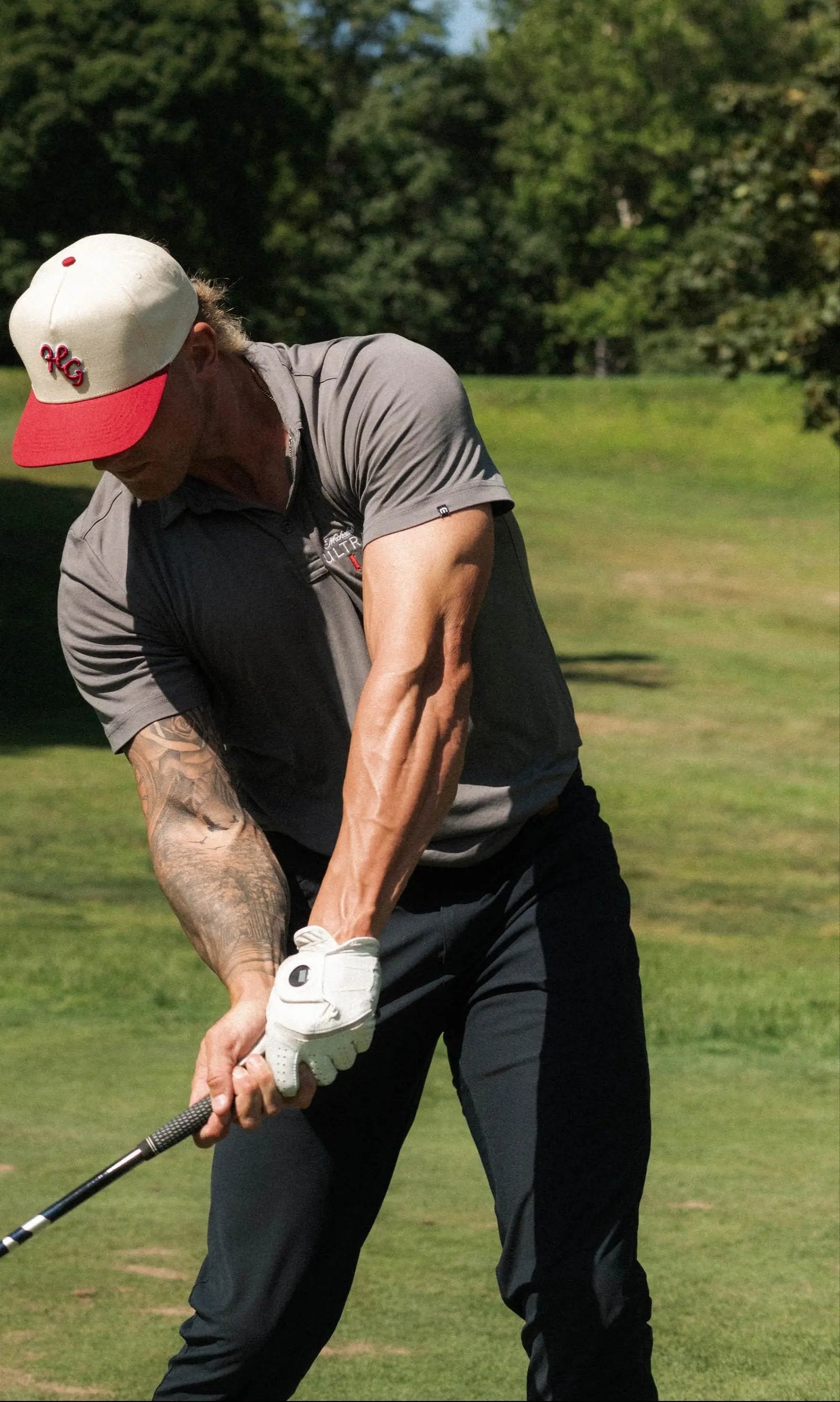 “HG” Icon Cardinal and Bone SnapBack Hat Hazy Golf