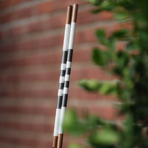 Engraved hickory golf alignment stick set