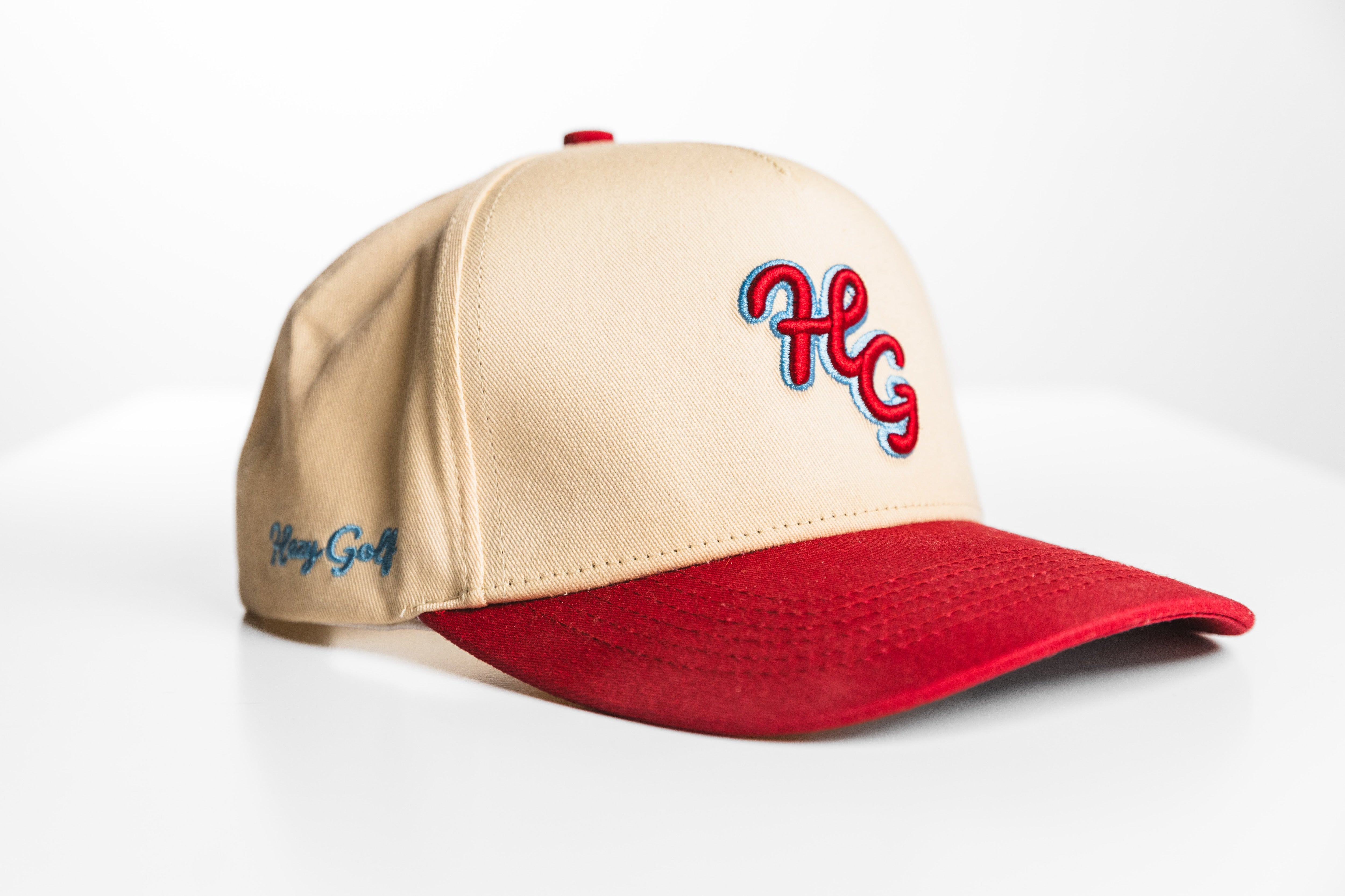 “HG” 2 Tone Cardinal and Bone SnapBack