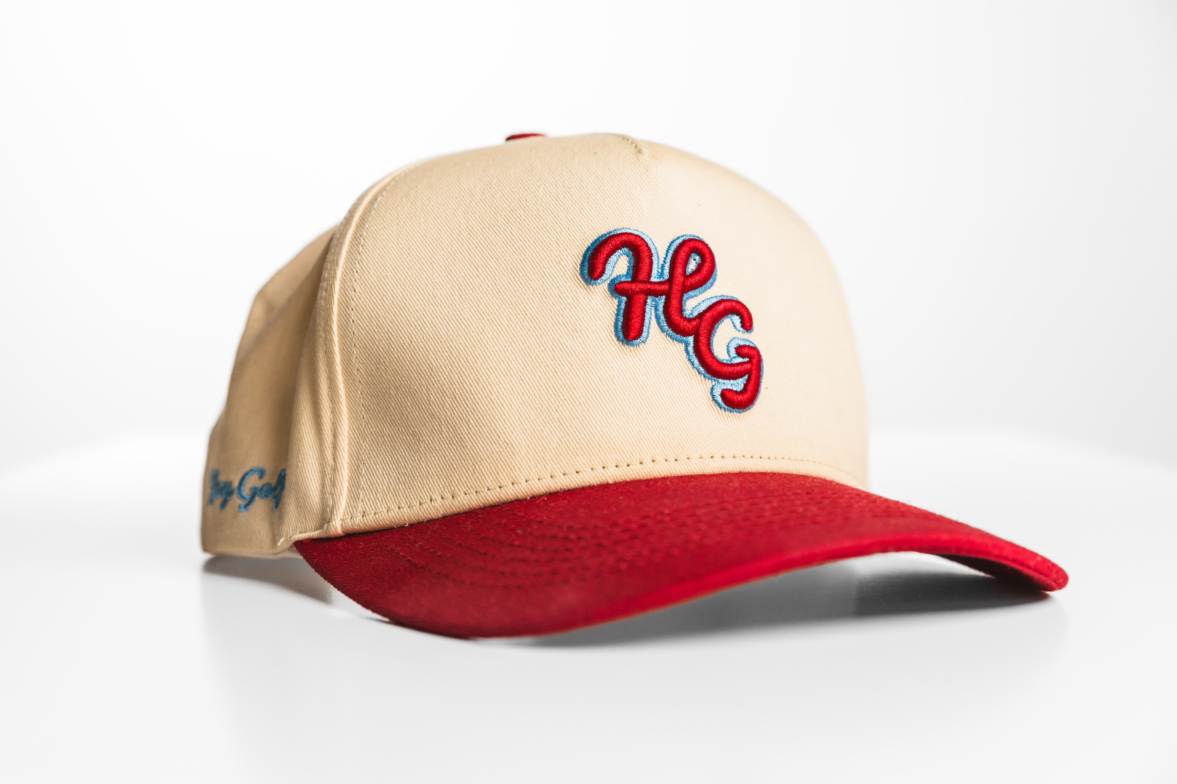 “HG” 2 Tone Cardinal and Bone SnapBack