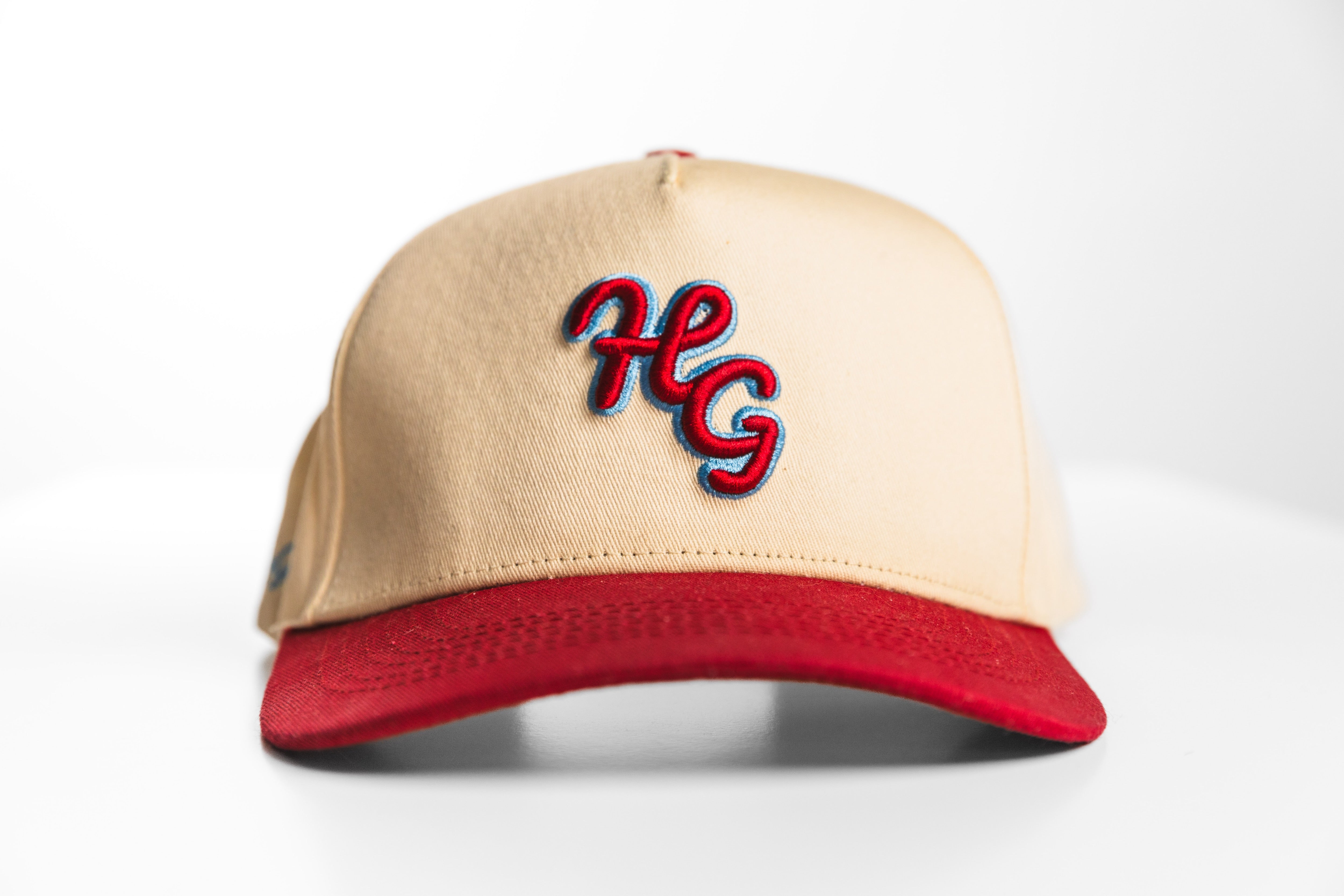 “HG” 2 Tone Cardinal and Bone SnapBack