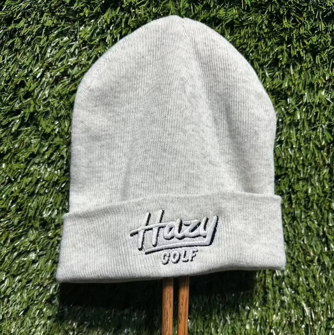 Cuffed Beanie “Portland” Logo (White Heather) Hazy Golf